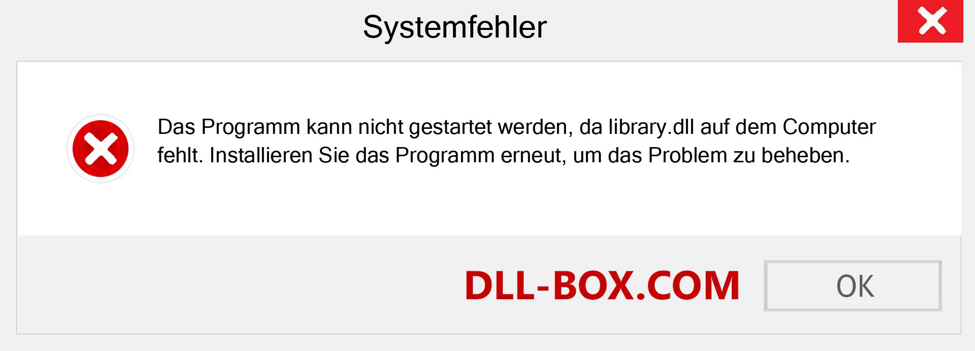 library.dll-Datei fehlt?. Download für Windows 7, 8, 10 - Fix library dll Missing Error unter Windows, Fotos, Bildern